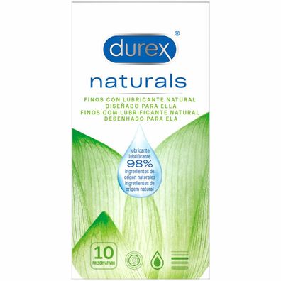 DUREX Naturals THIN Condoms Natural LUBE 10 UNITS