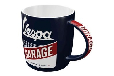 Retro Kaffeetasse "Vespa Garage" - Tasse Becher Mug Trinkbecher Service Servizio