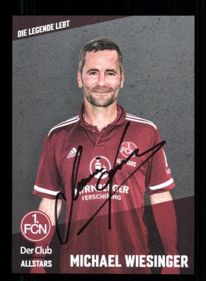 Michael Wiesinger Autogrammkarte 1 FC Nürnberg Allstars 2022-23 Original Sign