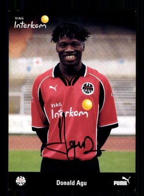 Donald Agu Autogrammkarte Eintracht Frankfurt 1998-99 Original Signiert