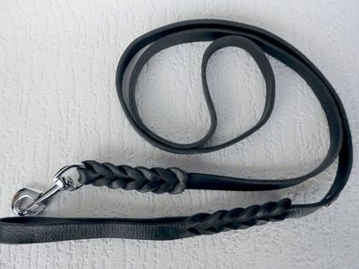 Hundeleine, Leine, Fett Leder 180cm/18mm, Schwarz Neu (Made in PL.19-1-10-97)