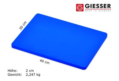 40x30 cm Schneidebrett Messerbrett Küchenbrett Kunststoff Giesser Messer blau