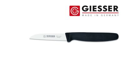 Giesser Messer SP- 8 cm gerade Klinge schwarz Schnitzer Koch Küchen Gemüsemesser
