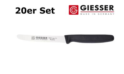 20er Set Giesser Messer Tomatenmesser Brötchenmesser Küchenmesser 11 cm schwarz