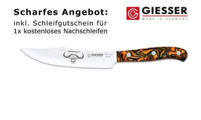 Giesser Messer PremiumCut Küchenmesser Veggie No 1 Acryl Spicy Orange BBQ 16 cm