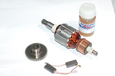 Hilti-TE74 Reparatursatz mit Rotor, Kohlebürsten, Ritzel , Öl, Zeichnung