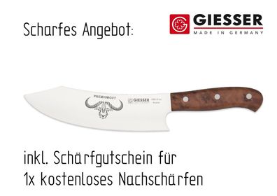 Giesser Messer 20cm PremiumCut Thujaholz Chefs No 1 Tree of life Kochmesser BBQ