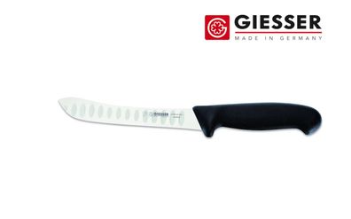 Giesser Messer Abhäutemesser Fleischermesser Fisch - Kullenschliff schwarz 16 cm