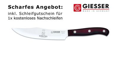 Giesser Messer PremiumCut Küchenmesser Veggie No 1 Micarta Rocking Chef BBQ 16cm