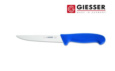 Giesser Messer Ausbeinmesser Schlachtmesser scharf gerade stark Klinge 16cm blau