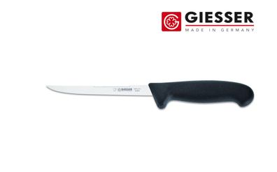 Giesser Messer Filetier Fischschuppenmesser 15cm schwarz schmal gezahnter Rücken