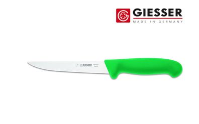 Giesser Messer Ausbeinmesser Schlachtmesser scharf gerade stark Klinge 16cm grün