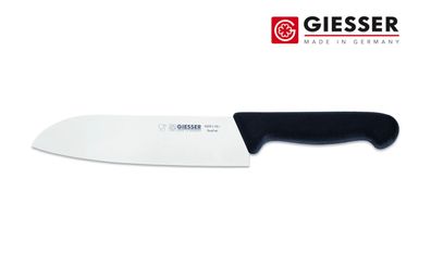 Giesser Messer Japan Santoku Kochmesser Küchenmesser TPE Kunststoff schwarz 18cm