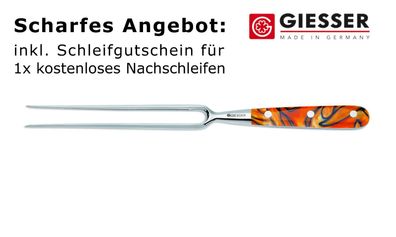Giesser Messer PremiumCut Fleischgabel Tranchiergabel Fork No1 Spicy Orange 21cm