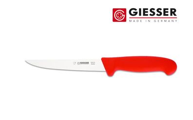 Giesser Messer Ausbeinmesser Schlachtmesser scharf gerade stark Klinge 16 cm rot