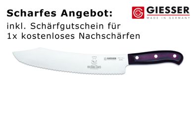Giesser Messer Brotmesser PremiumCut Wave No 1 Rocking Chef Micarta 25 cm Welle