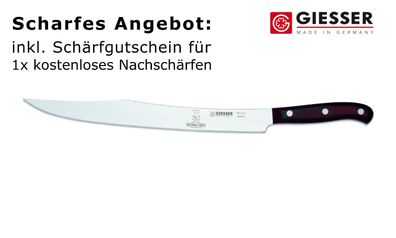 Giesser Messer Schinkenmesser PremiumCut Micarta Slicer Rocking Chef 31 cm BBQ