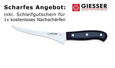Giesser Messer PremiumCut Micarta Filet No 1 Rocking Chef Ausbeinmesser BBQ 17cm