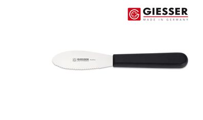 Giesser Messer Streichmesser Wellenschliff halbflexibel rutschfest schwarz 9 cm