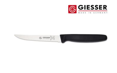 Giesser Messer Steakmesser Tomatenmesser Küchenmesser Wellenschliff 11cm schwarz