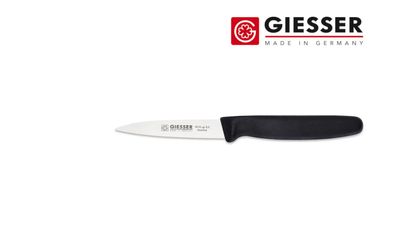 Giesser Messer Gemüsemesser Spickmesser Küchenmesser mittelspitz 8 cm in schwarz