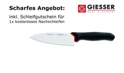 Giesser Messer Deba Messer Küchenmesser Kochmesser Sushi PrimeLine schwarz 15 cm