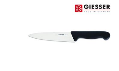 Giesser Messer Kochmesser Küchenmesser Kunststoff schmal scharf schwarz 16 cm