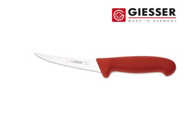 Giesser Messer Ausbeinmesser Fleischermesser rot - Klinge gebogen 13 cm stark