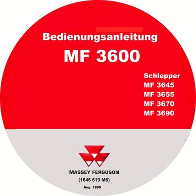 Betriebsanleitung Massey Ferguson MF 3600 Serie MF 3645 MF 3655 MF 3670 MF 3690