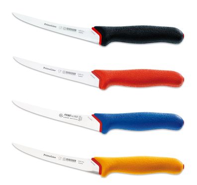 Giesser Messer Ausbeinmesser Fleischer PrimeLine schwarz blau rot gelb 13 + 15cm