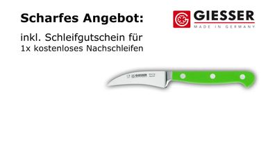 Giesser Messer Tourniermesser Schälmesser Klinge 9cm grün scharf POM geschmiedet