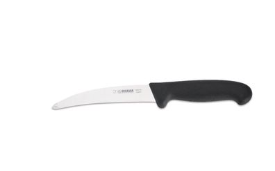 Giesser Messer Gekrösemesser Aufbrechmesser Stahlknopf gebogene 16cm schwarz