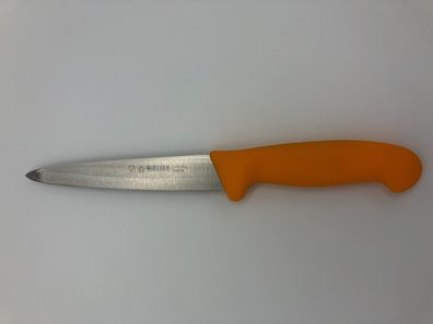 Giesser Messer Gekrösemesser Aufbrechmesser Stahlknopf mittelspitz 16 cm gelb