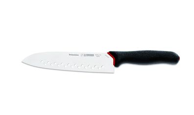 Giesser Messer Brotmesser PrimeLine Santoku Kochmesser schwarz mit Löcher 19 cm