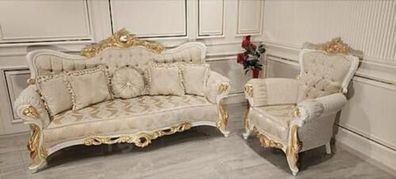 Klassische Couch Wohnzimmer Sofagarnitur Möbel einrichtung 3 + 1 Sitz Sofa