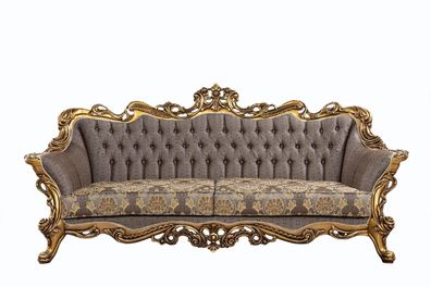 Klassische Chesterfield Couch Dreisitzer Goldenere Rahmen Sofa Couchen