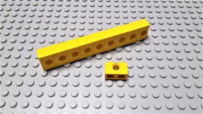 Lego Technic 10 Lochsteine mit 1 Loch gelb 1x2 Nummer 3700