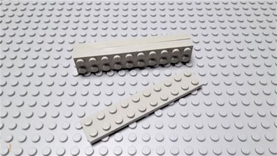 Lego 5 Platten 2x10 Althellgrau Nummer 3832
