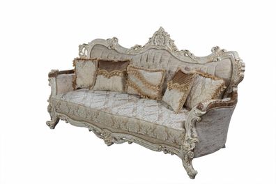 Chesterfield Barock Dreisitzer Couch Möbel Couchen Stoff Gold Sofa