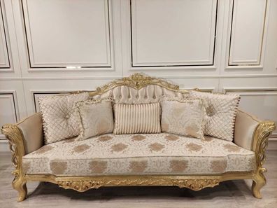 Chesterfield Sofa Barock Couch Holz Samt Dreisitzer Klassische Sofas Möbel