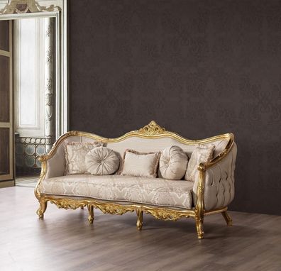 Luxus Couch Klassischer Dreisitzer Sofa Couchen Möbel Einrichtung Stoff Sofa