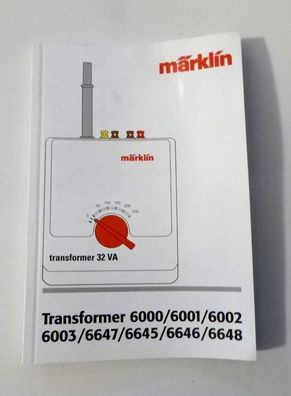 Märklin Handbuch für Tranformer 32 VA, gebraucht