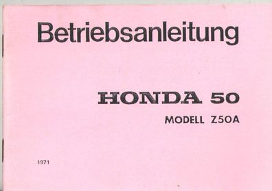 Betriebsanleitung Honda 50 Modell Z 50 A ( Monkey)