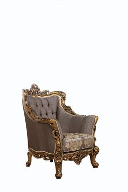 Luxus Stuhl Sessel Barock Rokoko Möbel Einrichtung Wohnzimmer Thron