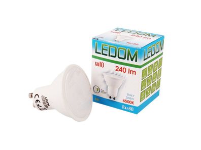 LEDOM GU10 3W SMD LED Leuchtmittel Kaltweiß 6500K 240 Lumen 220-240V Ø50 Spot ...