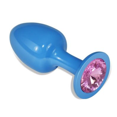 Metall Butt Plug Blur Rosebud mit rosa Juwel