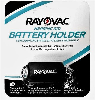 Rayovac H951 Aufbewahrungsbox für 3 Hörgeratebatterien mit Schlüsselanhängerkettchen