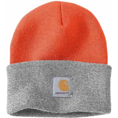 carhartt Watch Hat Mütze - Brite Orange/ Heather Grey 104