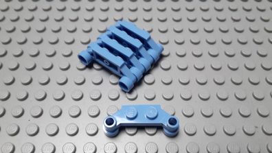 Lego 5 Plättchen 1x2 mit 2 Halter mediumblau Hellblau Nummer 4590