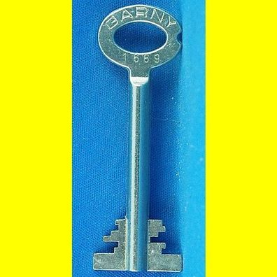 Garny Tresor Doppelbart - Schlüssel Profil 1669 - Länge 70 mm - gebohrt 3 mm